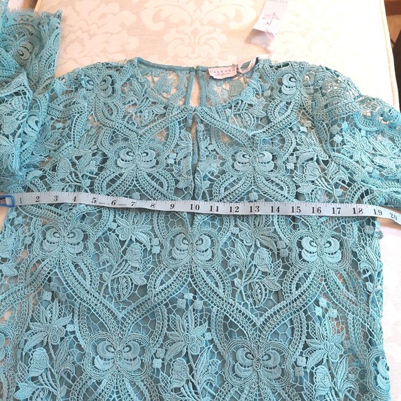 NEW! Calypso St. Barth Women's Magnolia Lined Lace Dress Medium Blue Sz S/M $365 - Picture 7 of 12